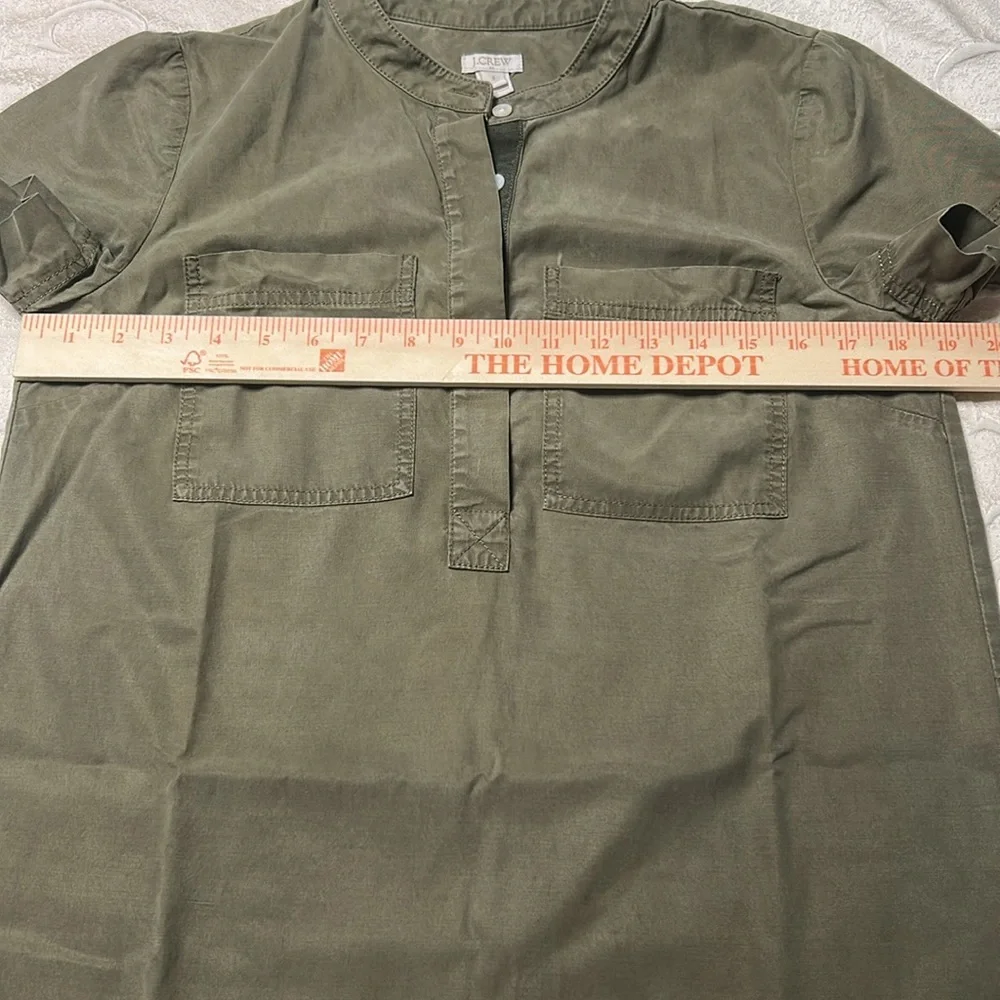 J. Crew Olive Green Short Sleeve Dress size S - Picture 3 of 6